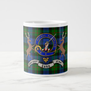 Gunn Clan Badge w/Tartan & Stags Extra Grote Beker