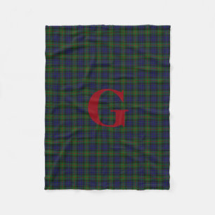 Gunn Clan Tartan Pset Monogram Fleece Blanket Deken