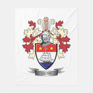 Gunn Family Crest Coat of Arms Fleece Deken