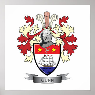 Gunn Family Crest Coat of Arms Poster