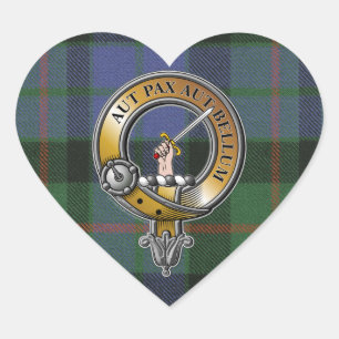 Gunn Tartan & Badge Hart Sticker