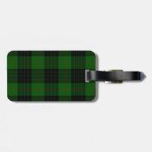 Gunn tartan green black plaid bagagelabel (Achterkant horizontaal)