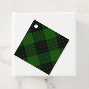 Gunn tartan green black plaid bedankjes labels