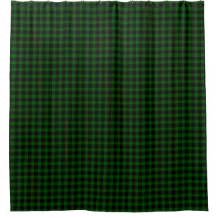 Gunn tartan green black plaid douchegordijn