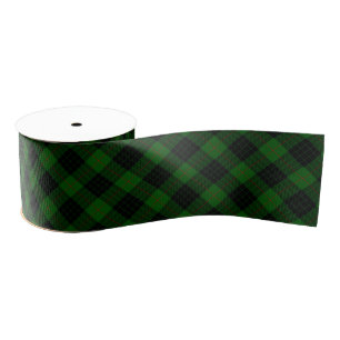 Gunn tartan green black plaid grosgrain lint