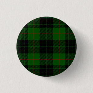 Gunn tartan green black plaid ronde button 3,2 cm