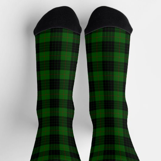 Gunn tartan green black plaid sokken (Top)