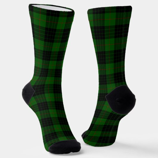 Gunn tartan green black plaid sokken (Gebogen)