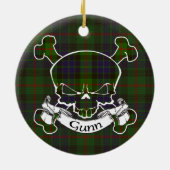 Gunn Tartan Skull Keramisch Ornament (Achterkant)
