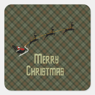 Gunn Weathered Scottish Tartan Vierkante Sticker