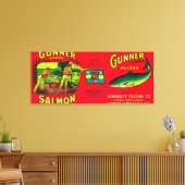 Gunner Salmon Can LabelGambier Bay, AK Canvas Afdruk (Insitu (Woonkamer))