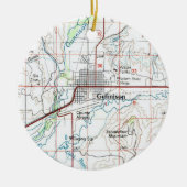 Gunnison CO Topo Map Keramisch Ornament (Voorkant)