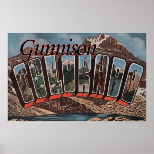 Gunnison, Colorado - grote lettertjes Poster (Voorkant)