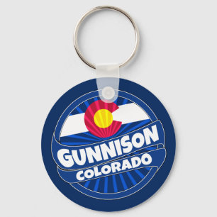 Gunnison Colorado vlag barst sleutelhanger uit