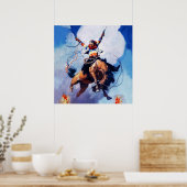 “Guns Ablazing” Westerse kunst van NC Wyeth Poster (Keuken)