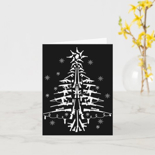Guns Christmas Tree Xmas For Men Military Kaart (Gele Bloem)