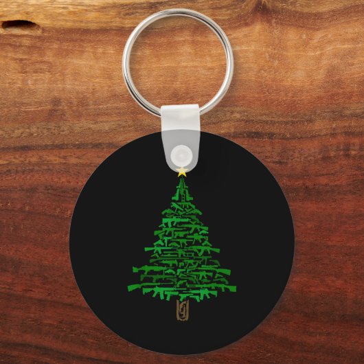 Guns Christmas Tree - Xmas Gift For Guns Lover Sleutelhanger (Voorkant)