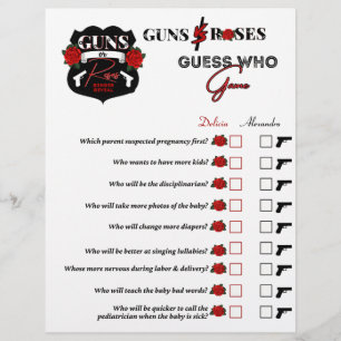 Guns of Rozen Geslacht Onthulling Baby Shower Raad Flyer