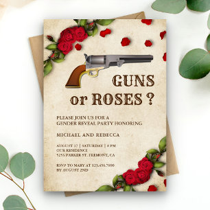 Guns or Roses Geslacht Revealerende Feest Kaart
