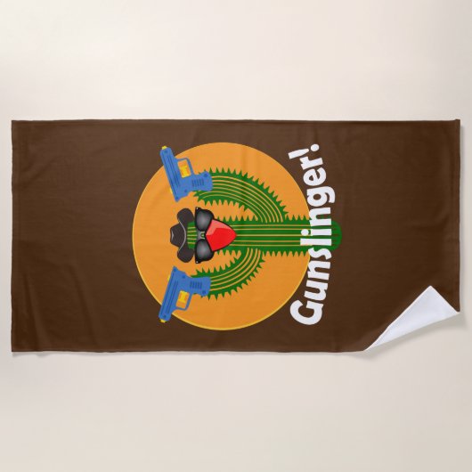 Gunslinger Cactus Design - Serviette de plage (Devant)