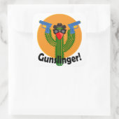Gunslinger Cactus Design - Stickers Carré, Glossy (Sac)