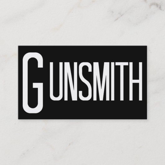 Gunsmith Black Eenvoudig Visitekaartje (Voorkant)