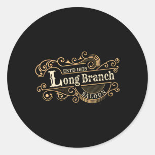 Gunsmoke Long Branch Saloon TV Ronde Sticker