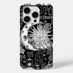 Gunstige Numerologie Manifestatie Magie Zwart & Wi iPhone 15 Pro Case