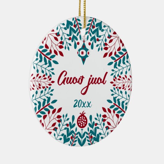 Guoð juol Elfdalian Övdalian Kerstgroet Keramisch Ornament (Rechts)