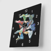 Guppies Vierkante Klok (Hoek)