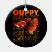 Guppy Fish 80's Style Tropical Fish Keeper Keramisch Ornament (Achterkant)