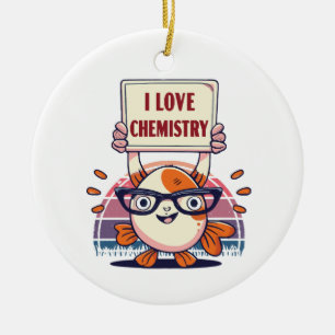 Guppy's en scheikunde leuk vinden keramisch ornament