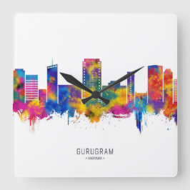 Gurgaon Haryana Skyline Vierkante Klok