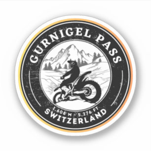 Gurnigel-motortournee met zwitserse alpen sticker