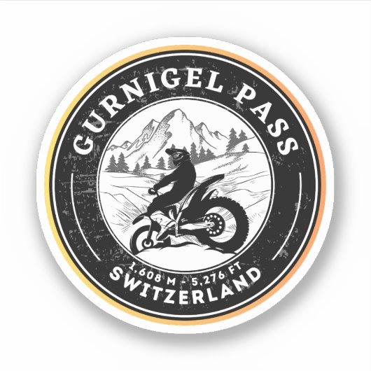 Gurnigel-motortournee met zwitserse alpen sticker (Voorkant)