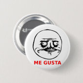 Gusta Face met tekst Ronde Button 5,7 Cm (Voorkant /achterkant)