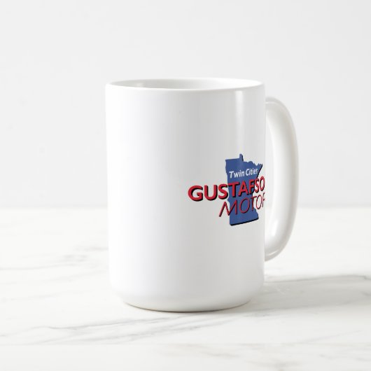 Gustafson Motors Wordmark Design Large Mok (Voorkant rechts)