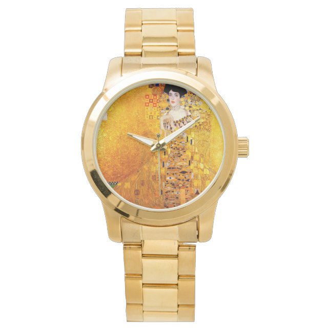Gustav Klimt Adele Bloch-Bauer  Art Nouveau Horloge (Voorkant)