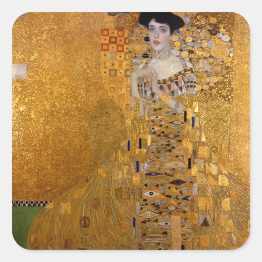 Gustav Klimt - Adele Bloch-Bauer I. Vierkante Sticker (Voorkant)