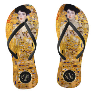 Gustav Klimt Adele Portret in goud met monogram Teenslippers