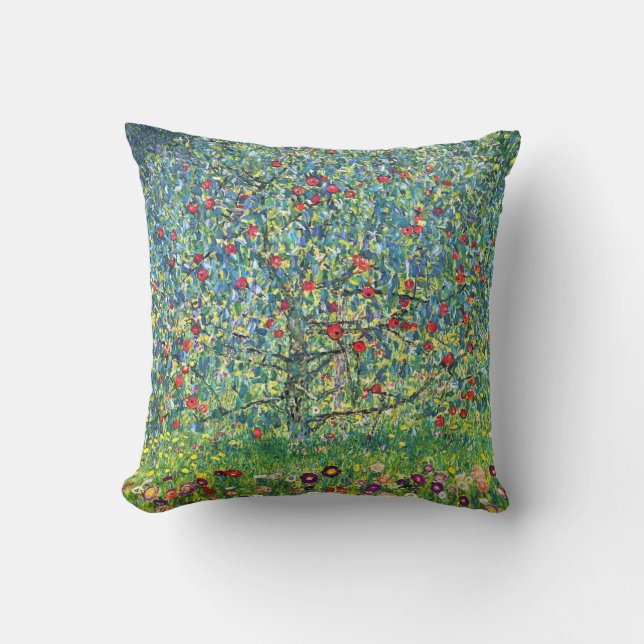 Gustav Klimt: Apple Tree Kussen (Voorkant)