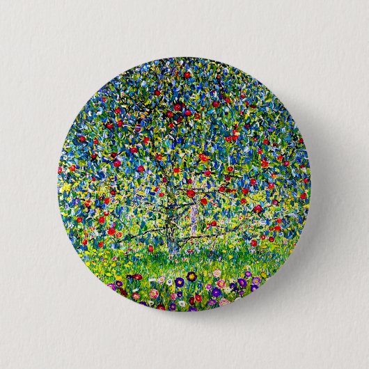 Gustav Klimt Apple Tree Ronde Button 5,7 Cm (Voorkant)