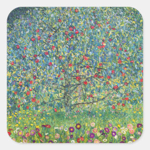 Gustav Klimt - Apple Tree Vierkante Sticker