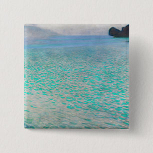 Gustav Klimt - Attersee Vierkante Button 5,1 Cm