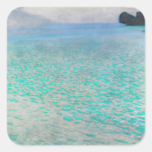 Gustav Klimt - Attersee Vierkante Sticker