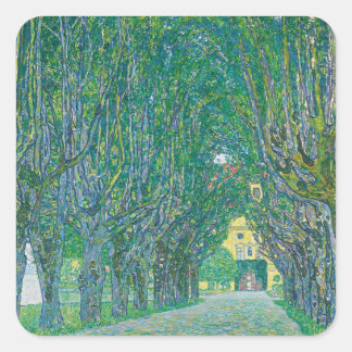 Gustav Klimt: Avenue van Schloss Kammer Park Vierkante Sticker