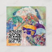 Gustav Klimt - Baby / Cradle - QR-code Vierkante Visitekaartje (Voorkant)