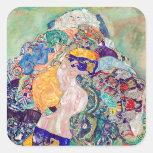 Gustav Klimt - Baby / Cradle Vierkante Sticker