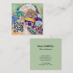 Gustav Klimt - Baby / Wieg - QR Code Vierkante Visitekaartje