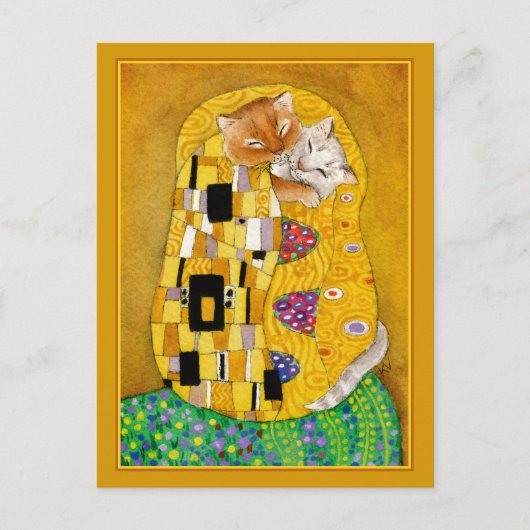 Gustav Klimt baiser or chat mignon spocard carte p (Devant)
